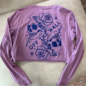Vans Lavender Skull Graphic Crop Top